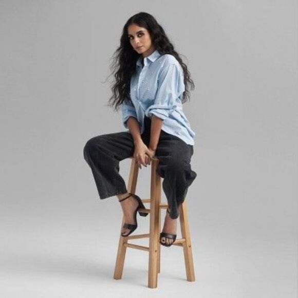 Women's Mid-Rise Barrel Leg Jeans - Future Collect Medium Wash - Picture 3 of 4